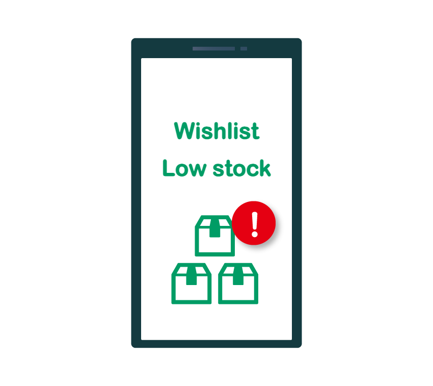 Wishlist low-stock alerts feature
