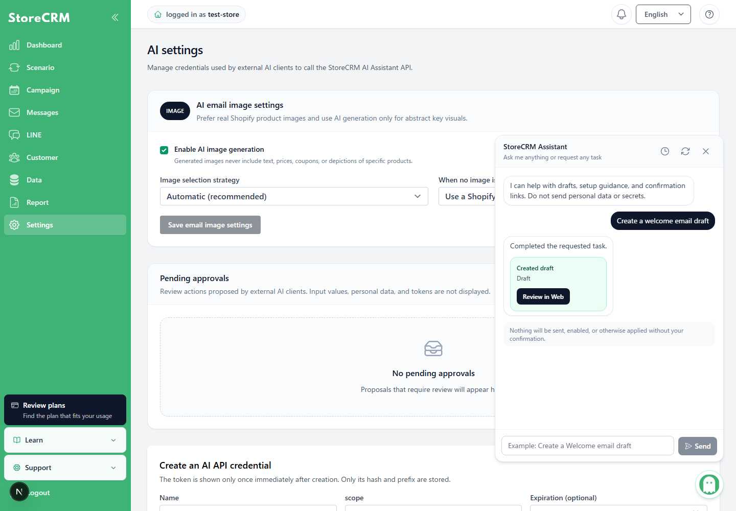 Draft created by AI Assistant and link to web review
