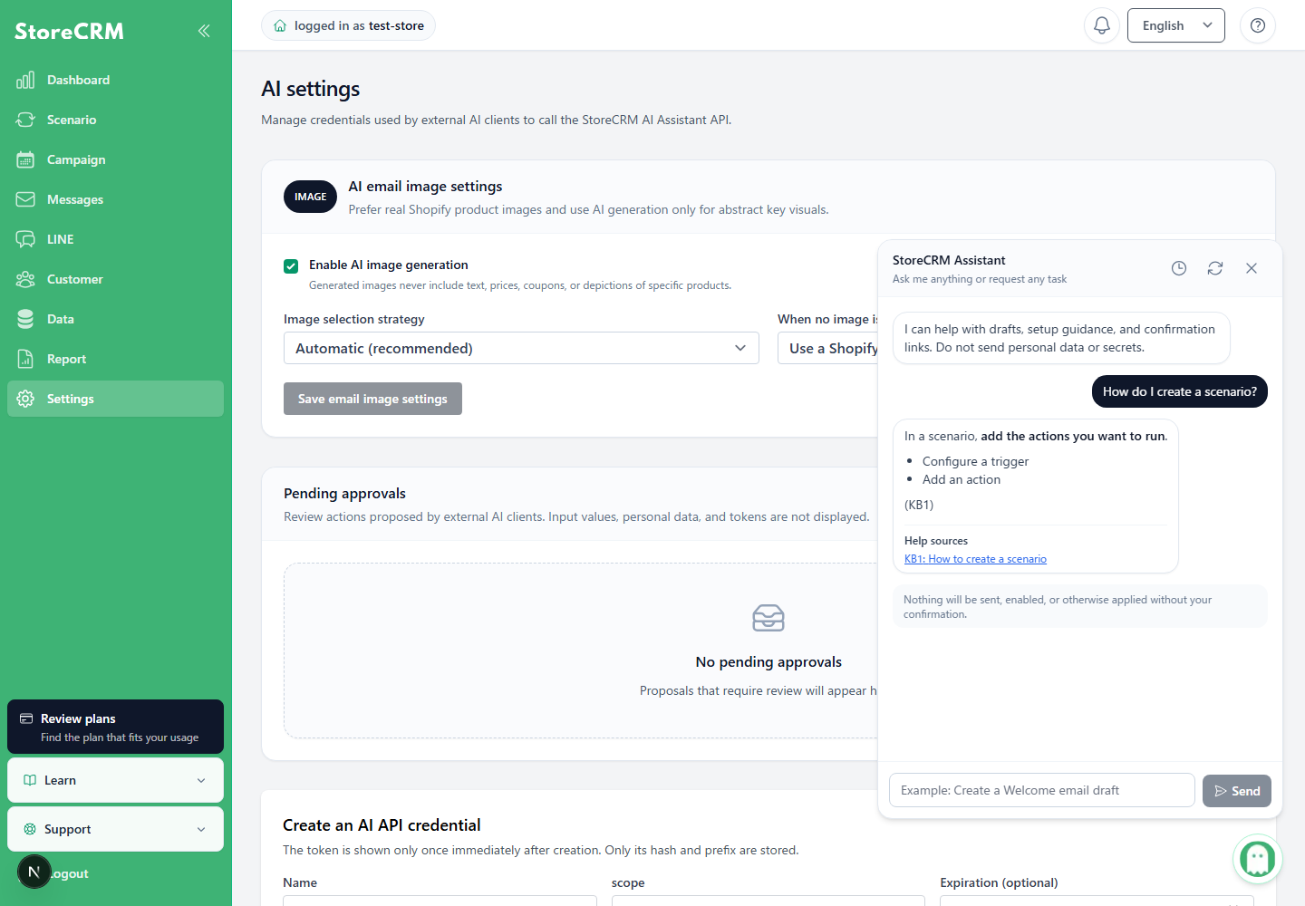 AI Assistant showing instructions and referenced help pages