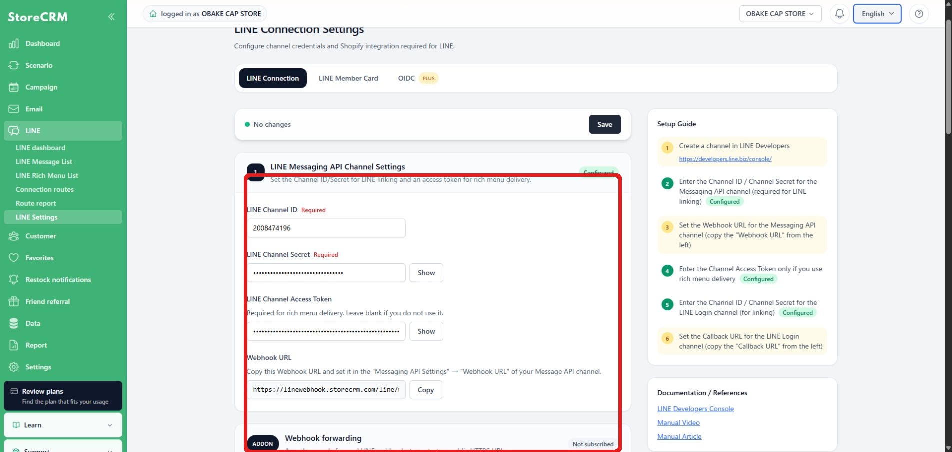 Set the guidance URL and text, then save