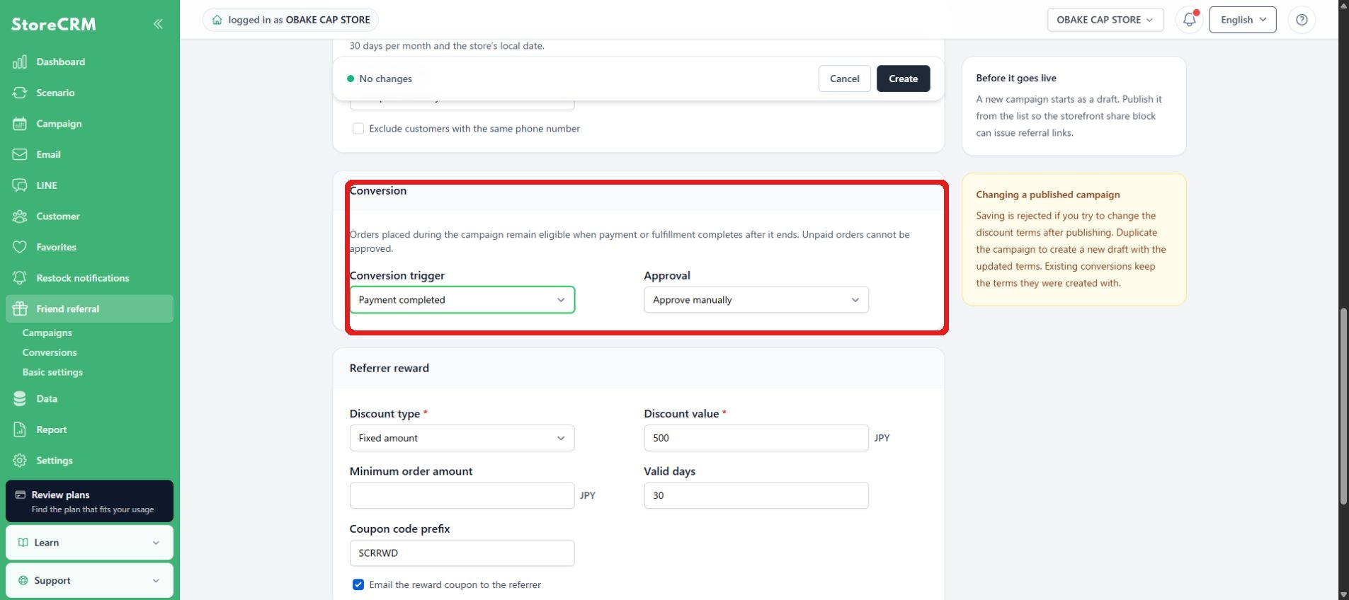 Configure conversion and approval
