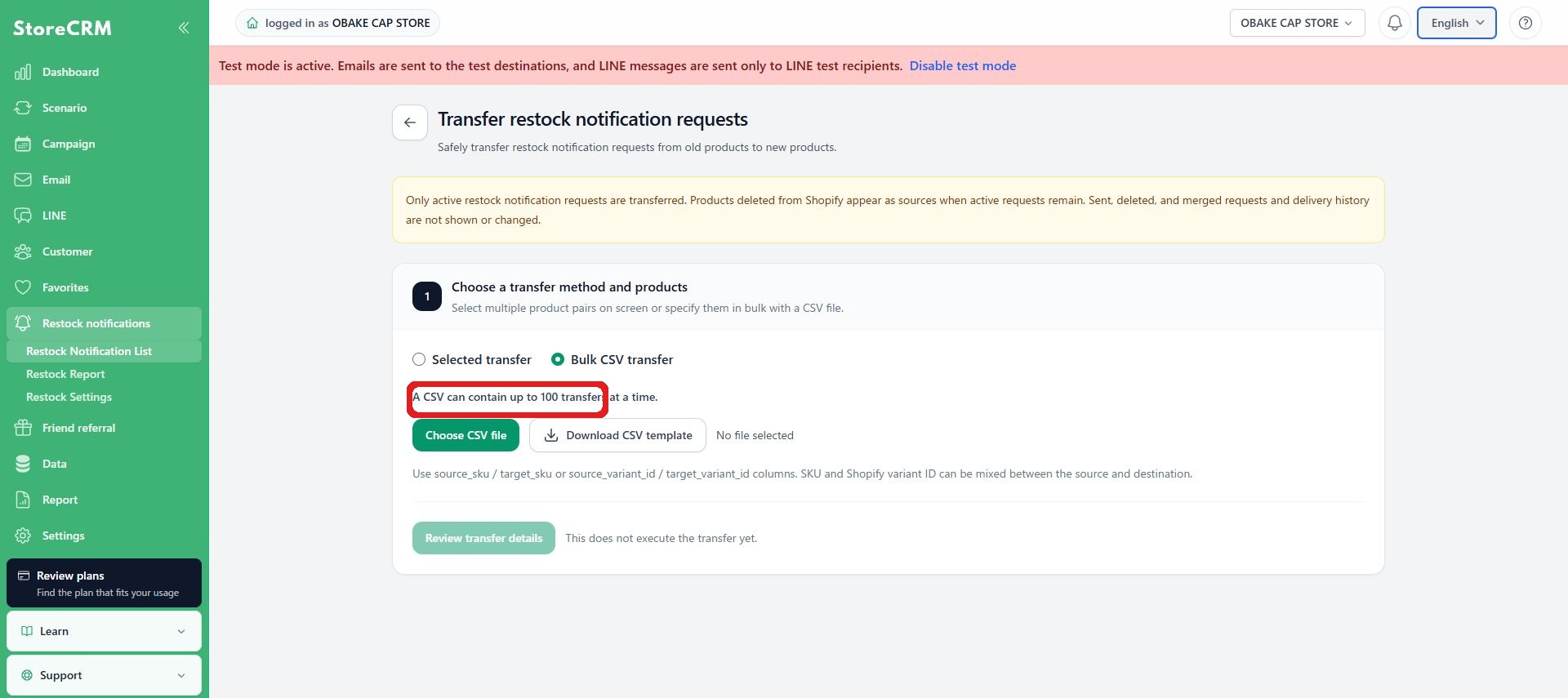 Check the CSV row count